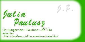 julia paulusz business card